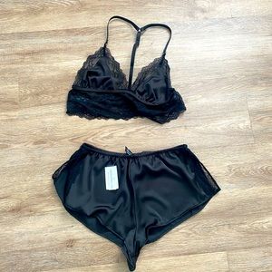NWT Lace and Satin Lingerie Short Set